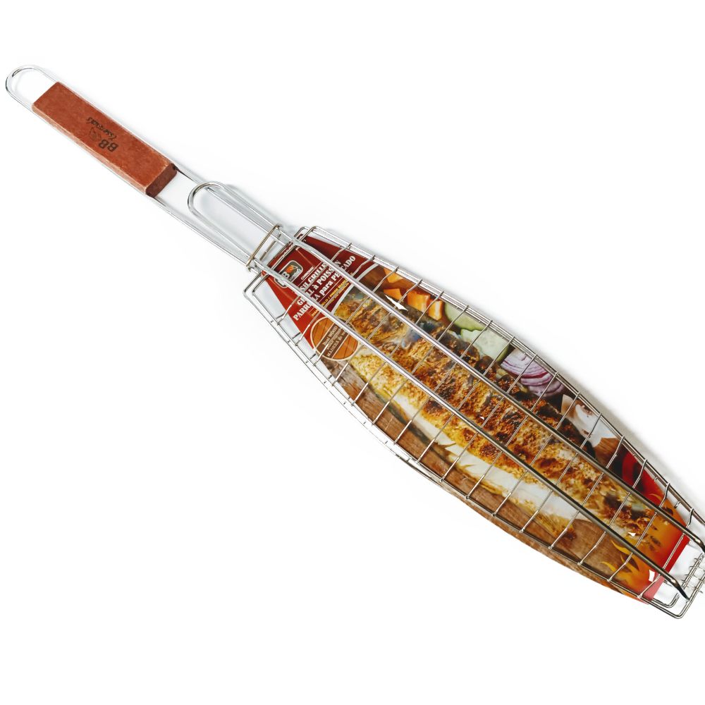 Parrilla Para Pescado BB Essentials Metálico Mango Madera