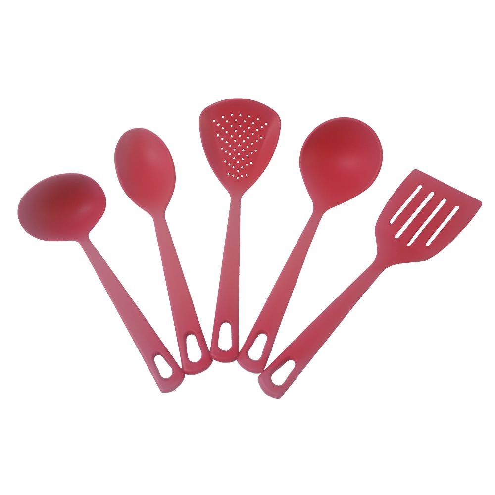 Utensilios De Cocina Nylon Tramontina Easy 5 Piezas Rojo