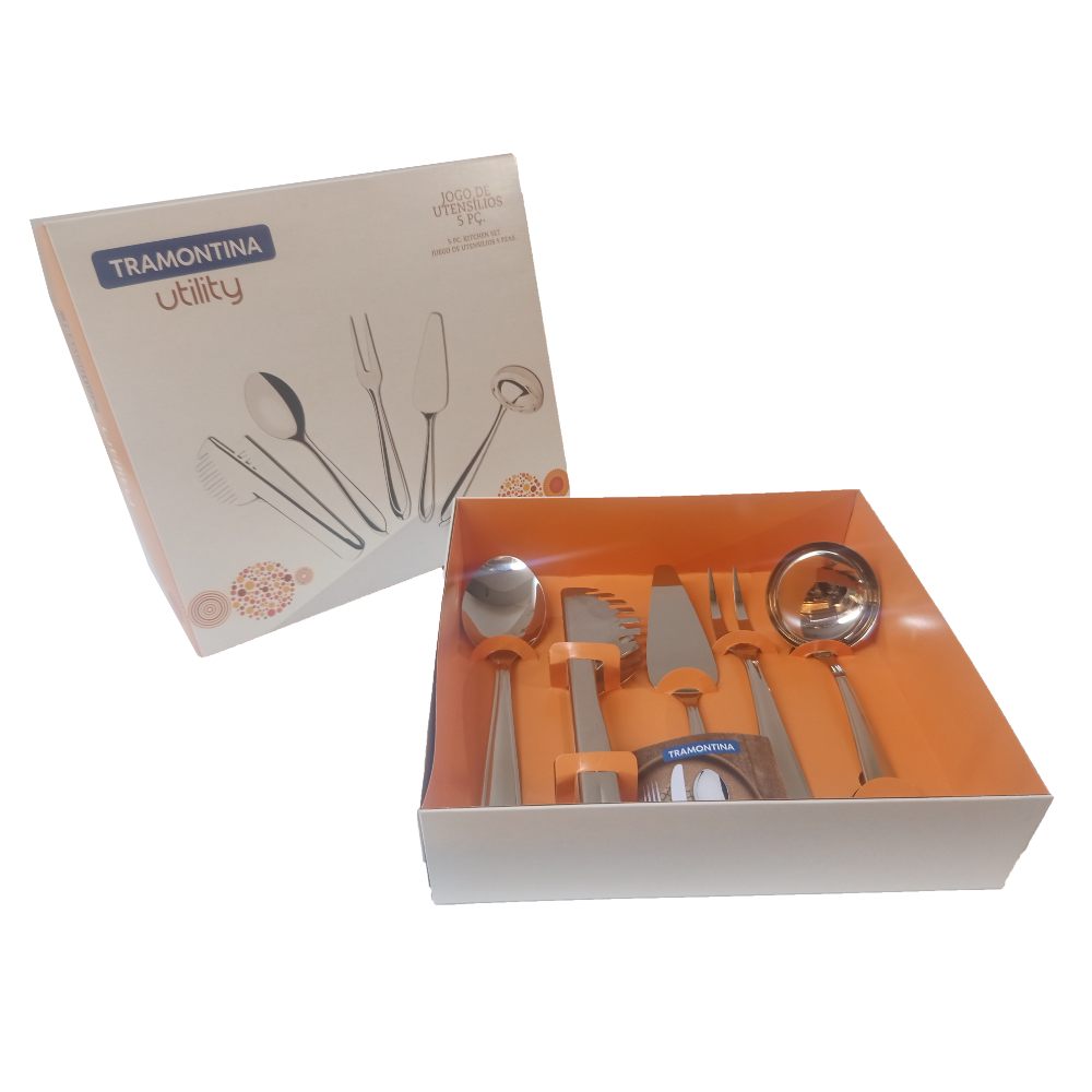 Utensilios De Cocina Tramontina Utility 5 Piezas Acero Inoxidable