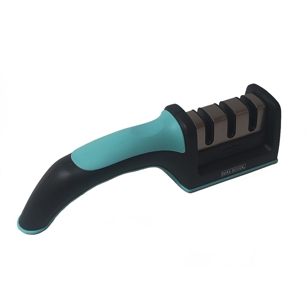 Afilador De Cuchillo Rama Design 3 Niveles Turquesa Negro