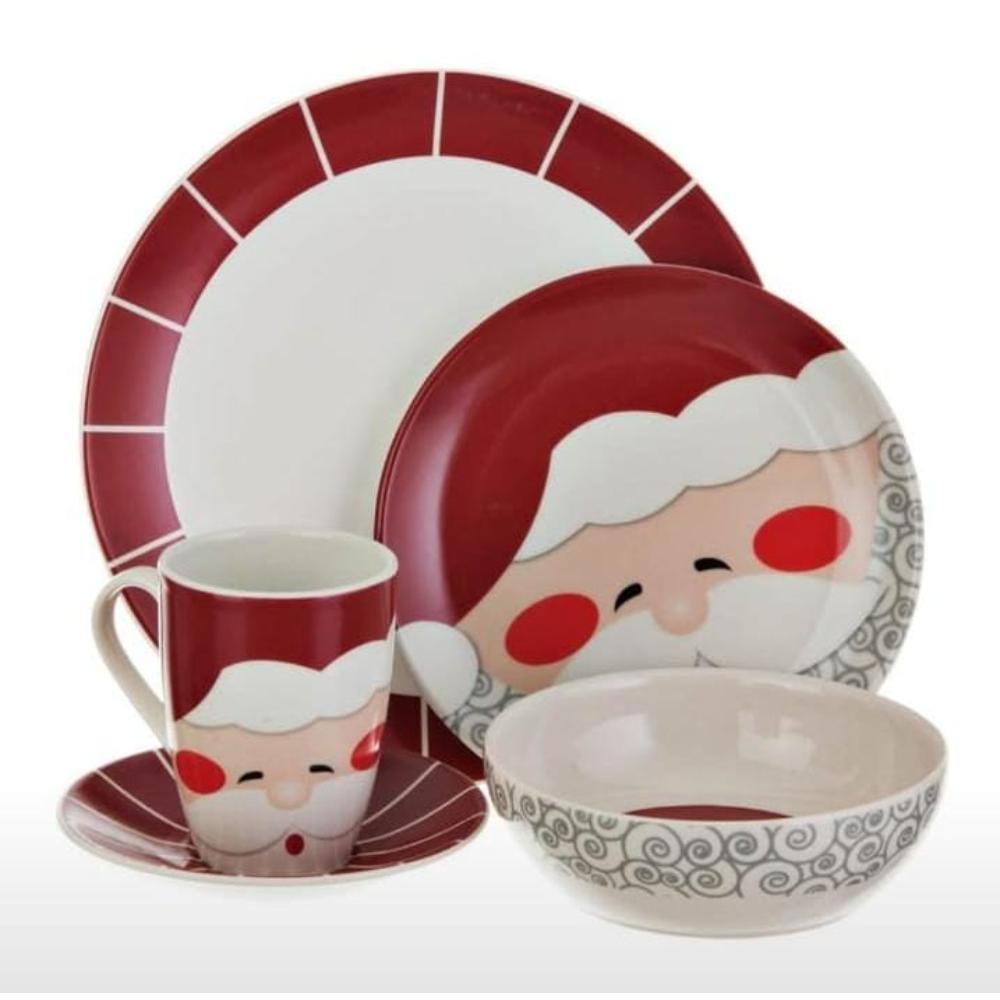 Vajilla Corona Modelo Papá Noel 20 Piezas