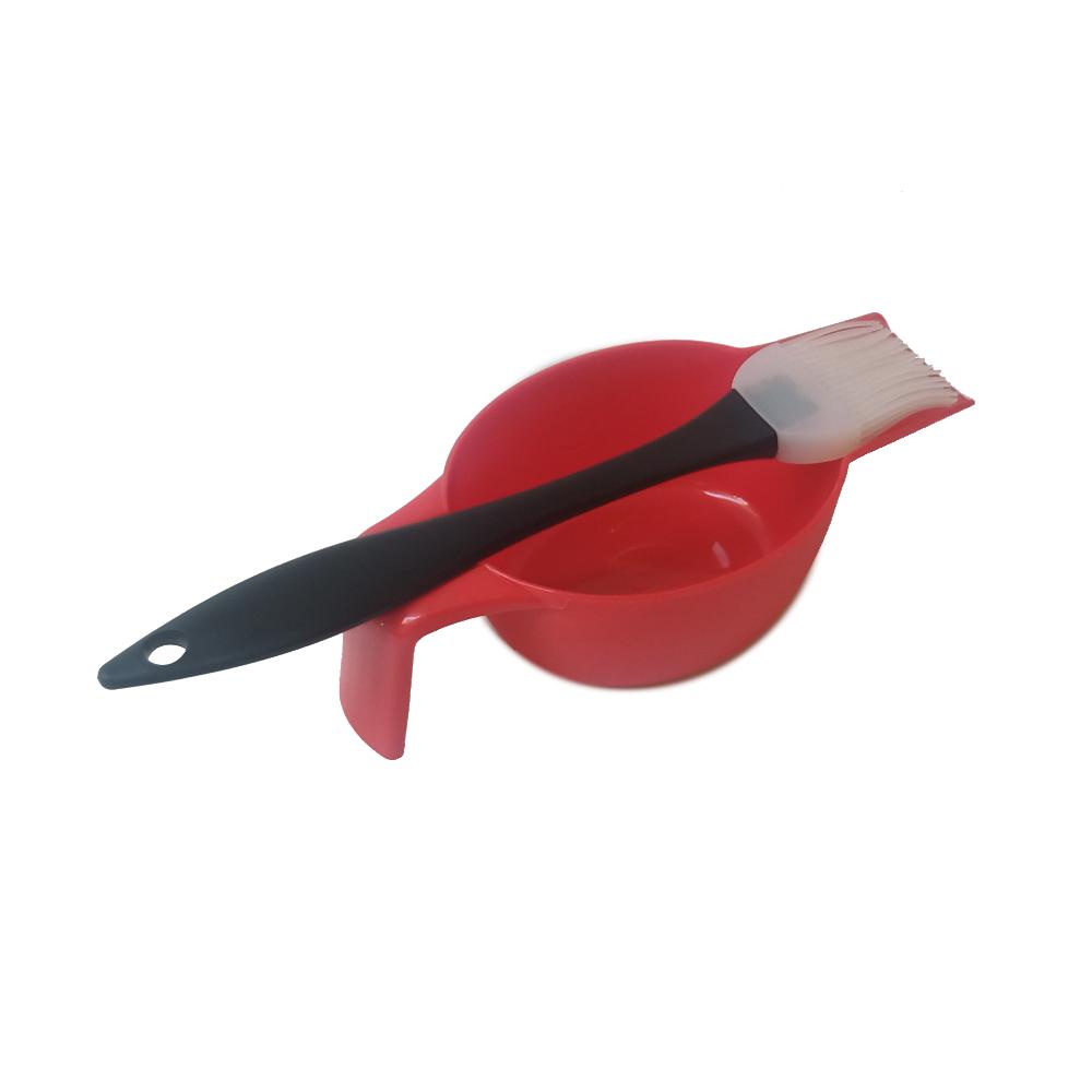 Recipiente Y Brocha Rama Design Para Untar Rojo