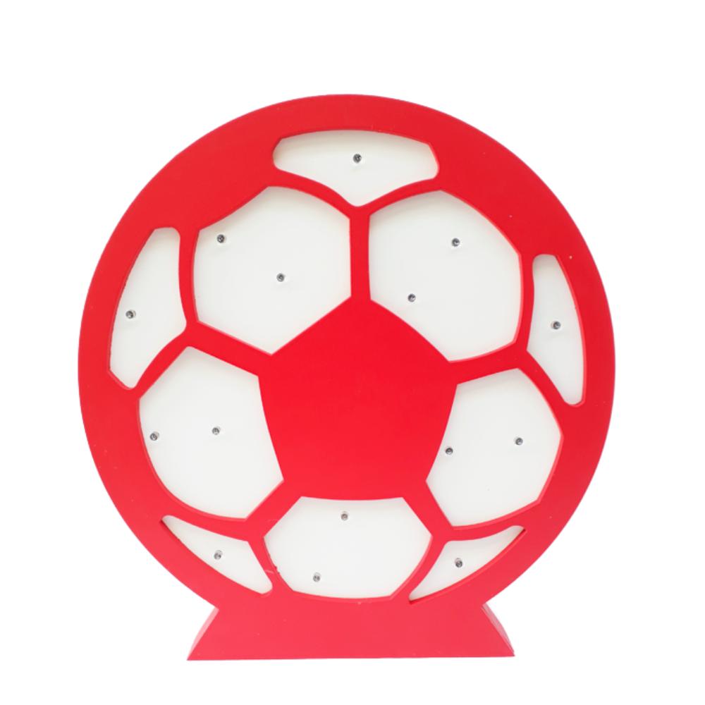 Adorno De Madera Pelota De Fútbol Rojo Y Blanco