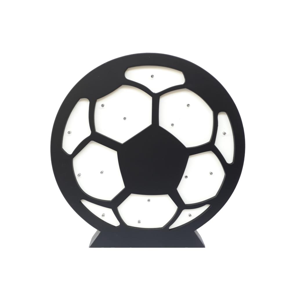 Adorno De Madera Pelota De Fútbol Negro Y Blanco