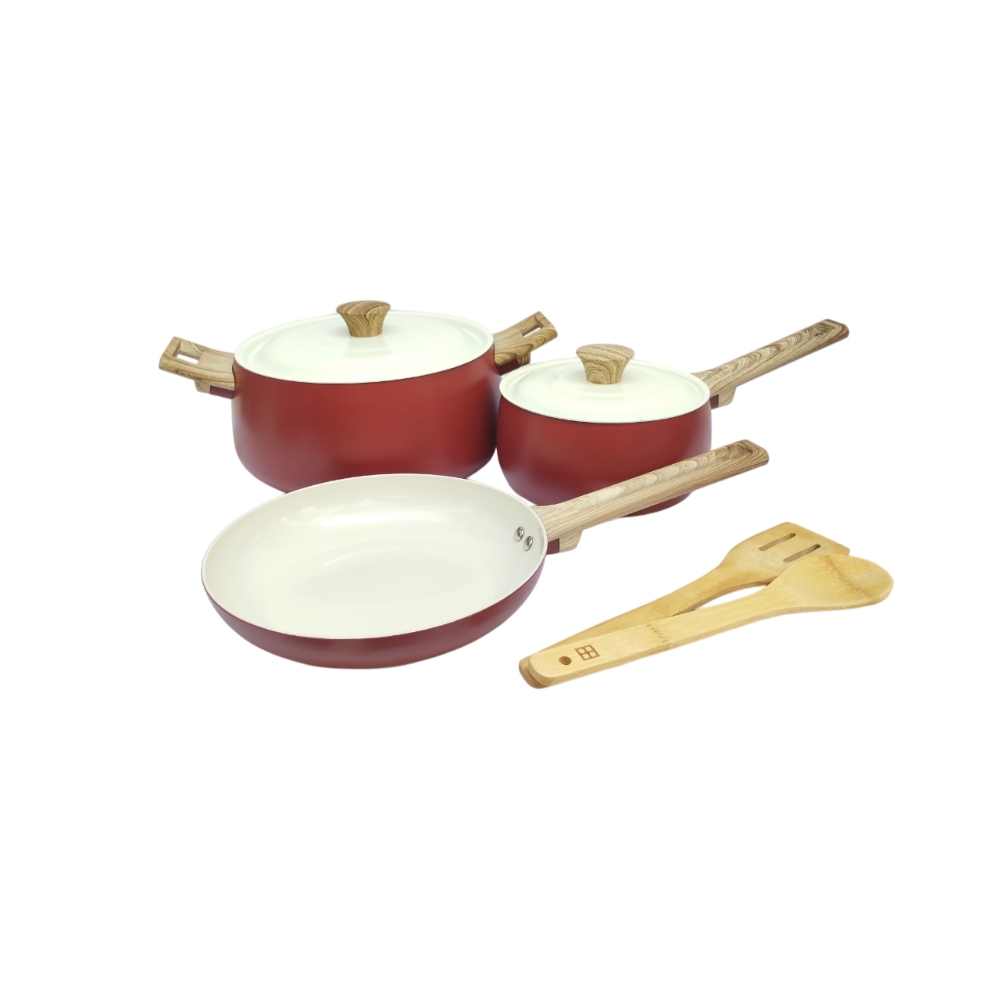 Juego de Ollas 7 Piezas Fantuzzi Biella Rojo