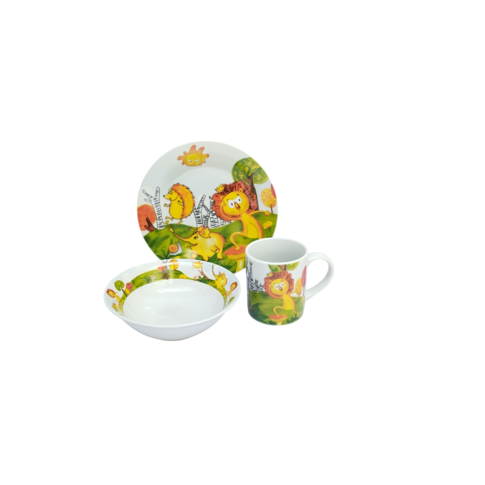 Juego de Vajilla 3 Piezas Ichimatsu Modelo Animales C01