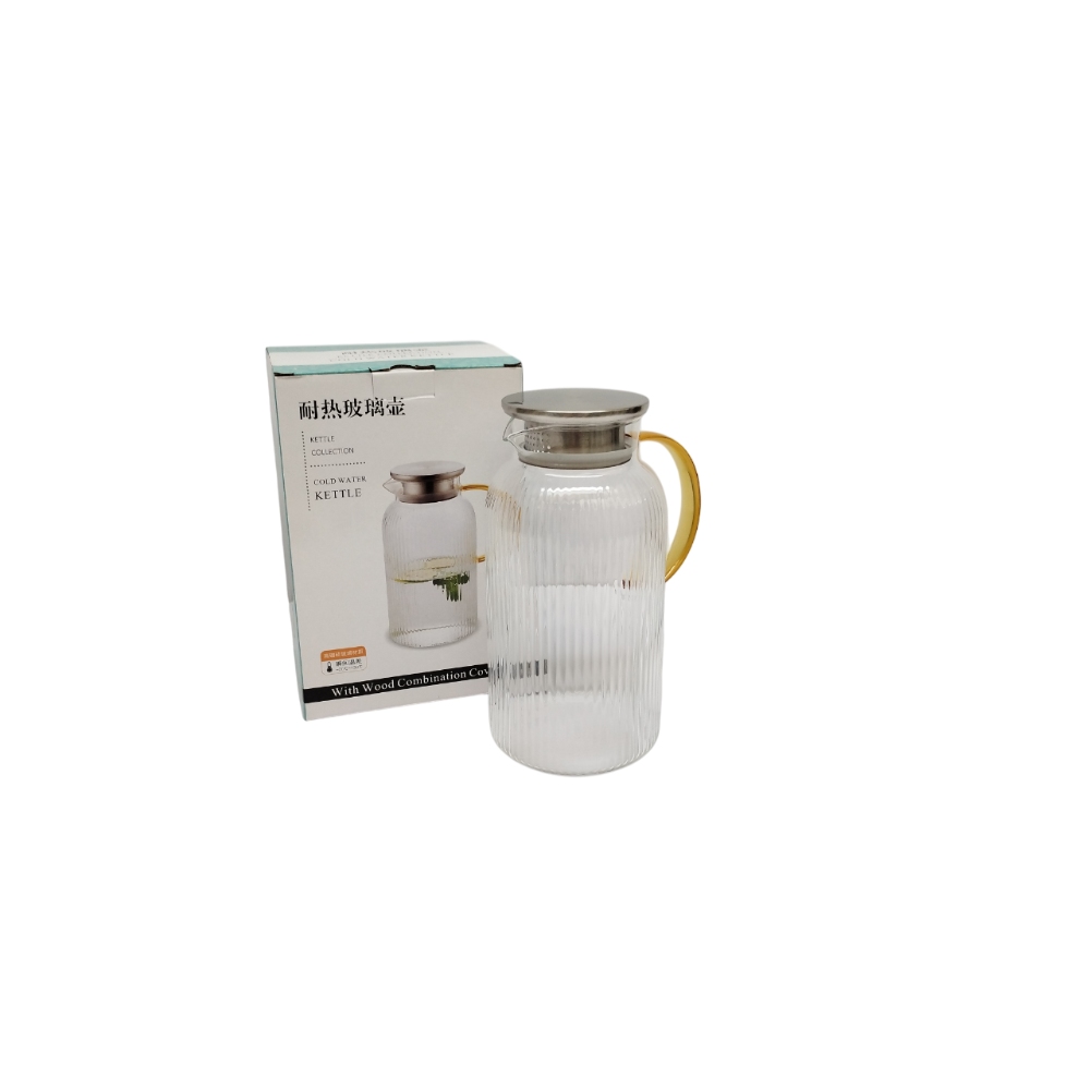 Jarra de Vidrio de Borosilicato Con Tapa 1.8 L